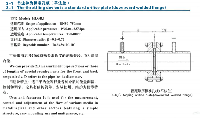 标准孔板差压式流量计