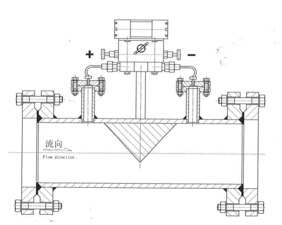 楔型锥流量计结构示意图